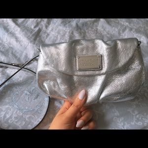 Marc Jacobs small silver crossbody purse